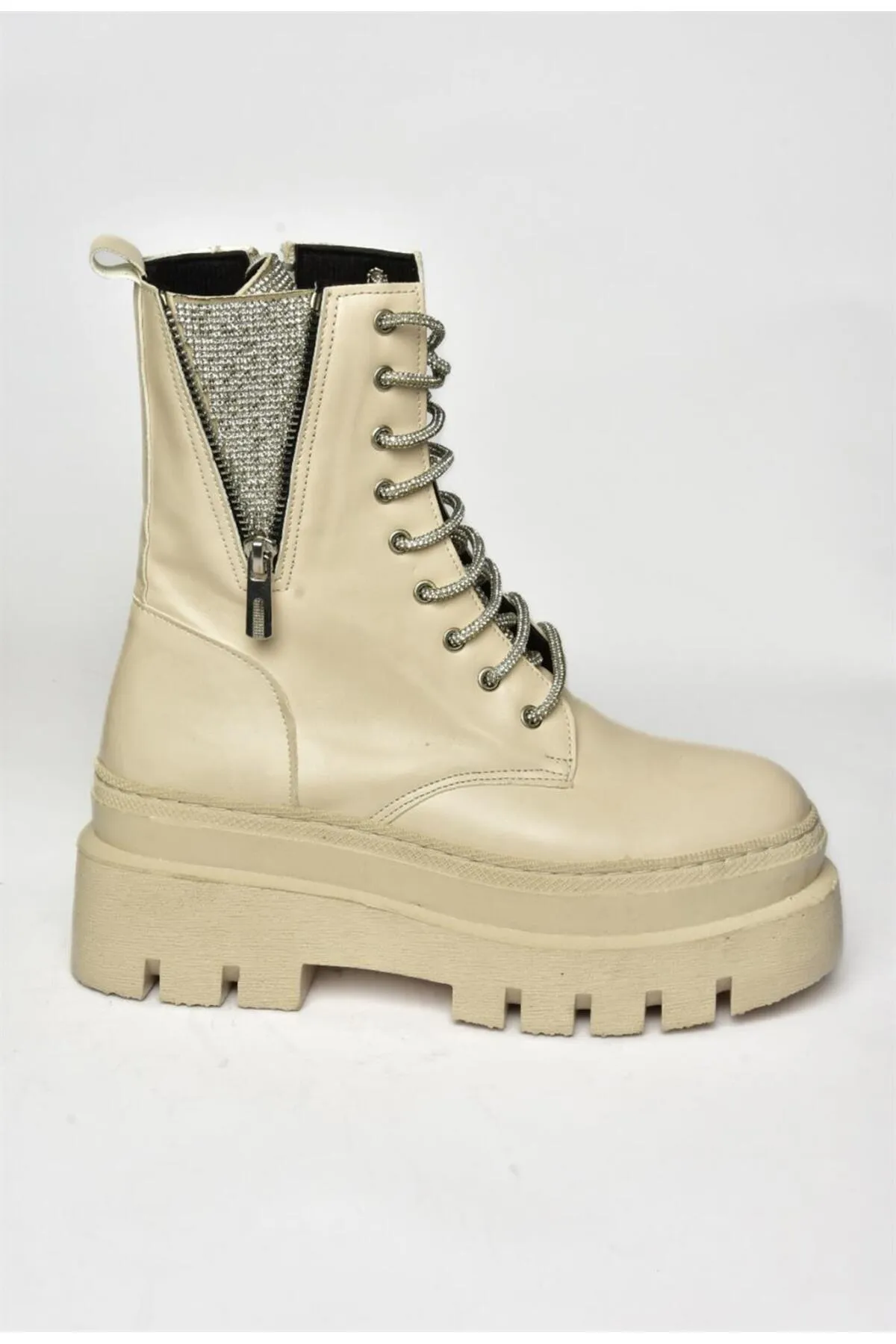 Fox Shoes  R726659009 Damen-Schnürstiefel in Beige Stone