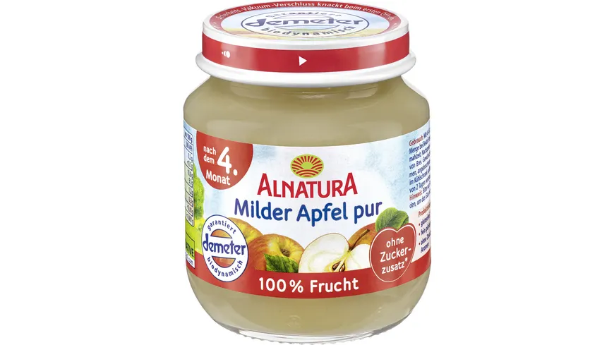 Alnatura Bio Milder Apfel pur Babygläschen 125 g