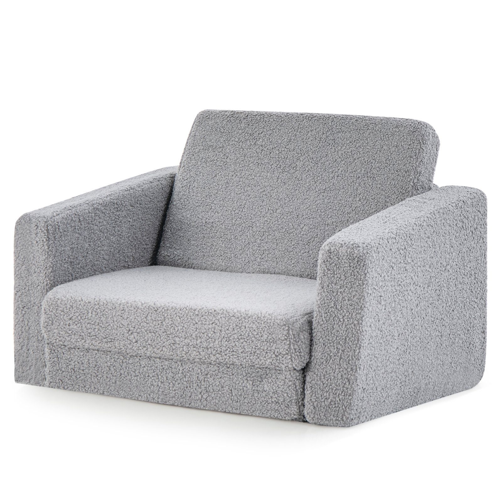 COSTWAY Kindersofa 2 in 1 Schlafsofa, klappbar, 60 x 43 x 40cm