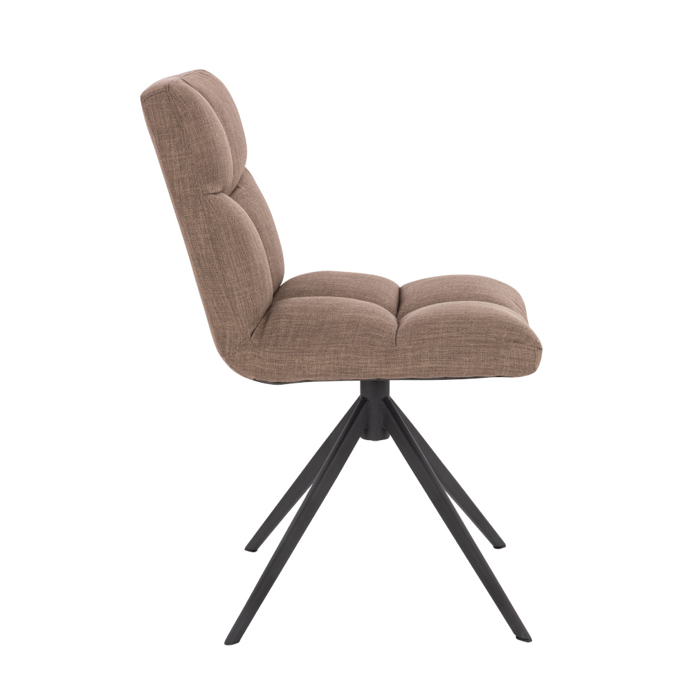 Home Deluxe Esszimmerstuhl drehbar 2er Set NODA – Webstoff Grau / Braun