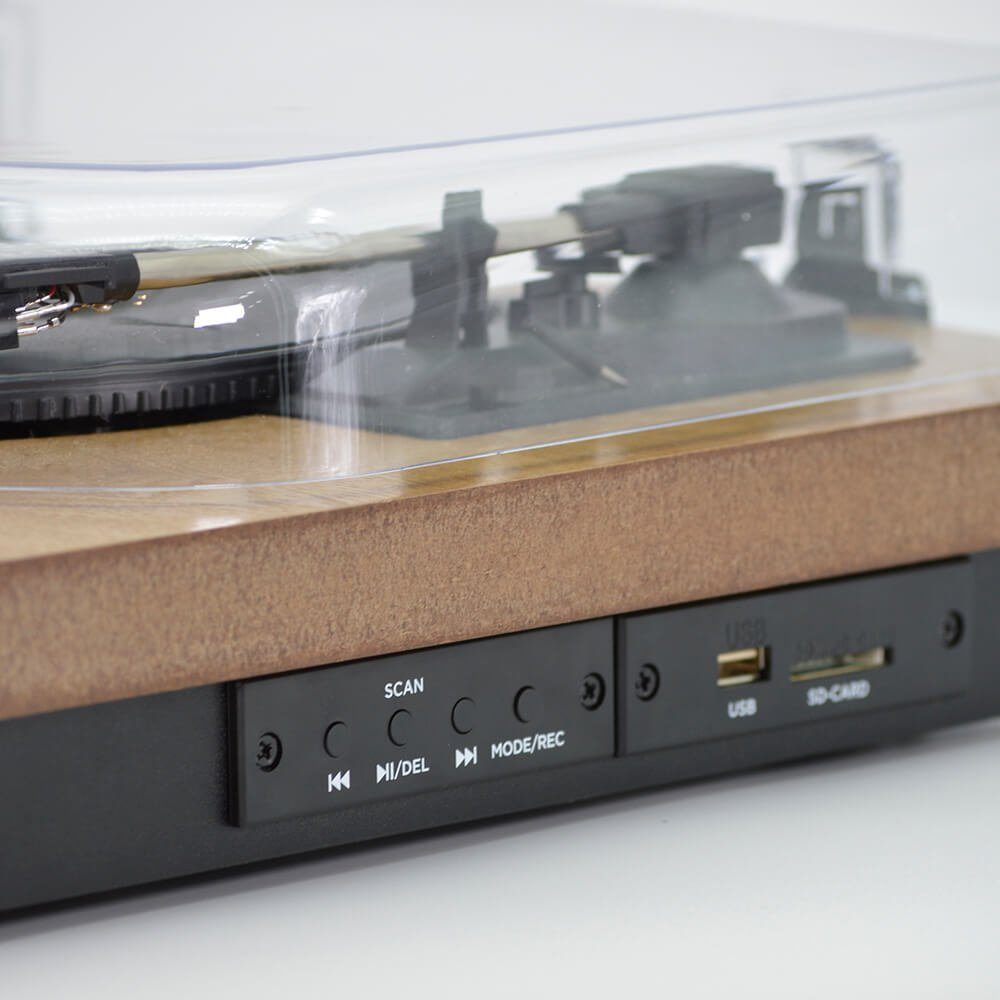 Aiwa GBTUR-120 Plattenspieler BT 3 Geschwindigkeiten FM Vinyl Schallplatten Plattenspieler (Riemenantrieb)