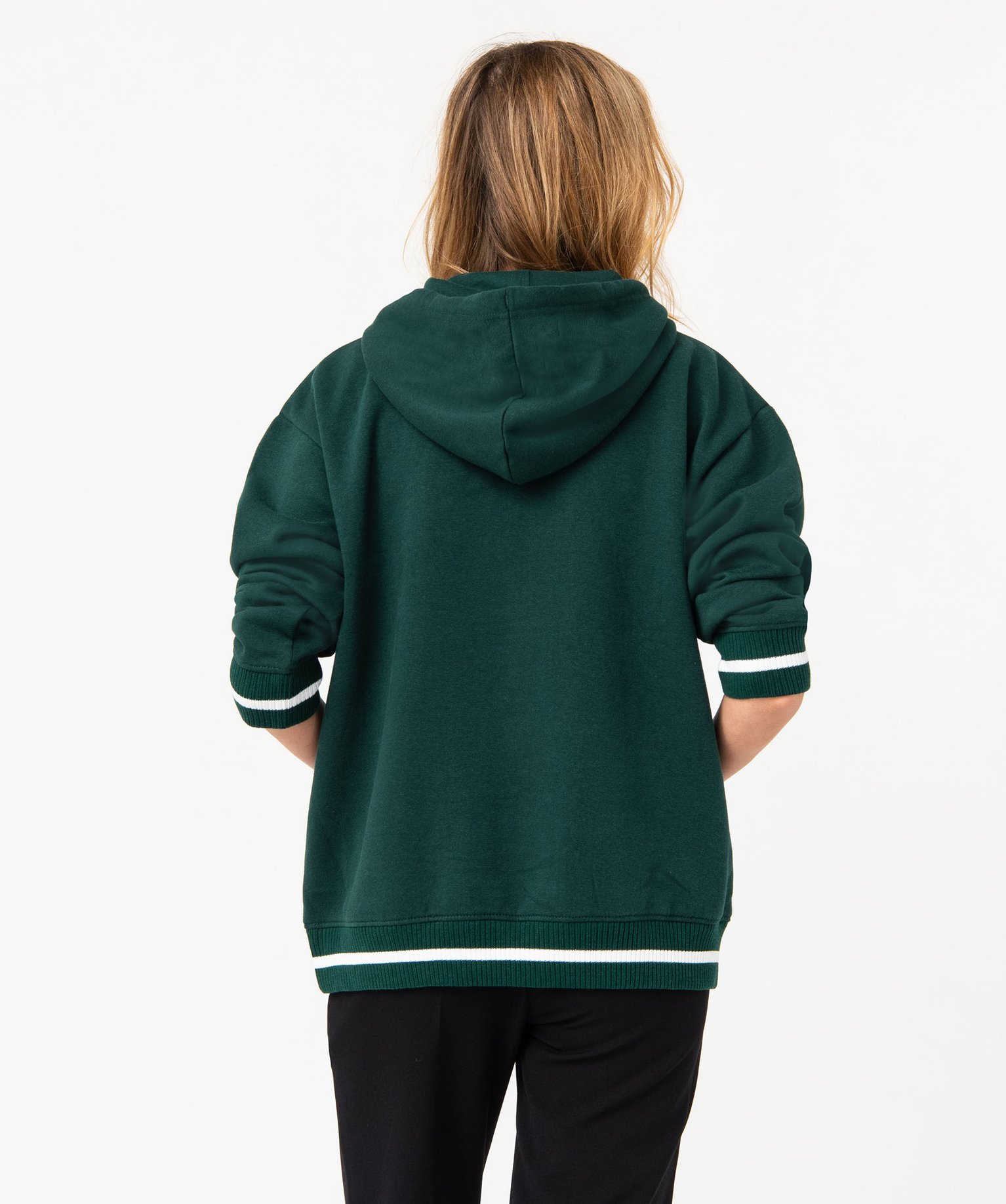 Sweat à capuche avec inscription femme - Harvard vert | GEMO