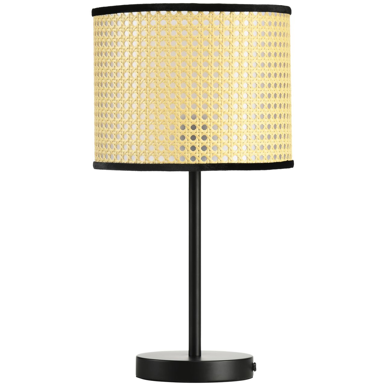 HOMCOM Tischleuchte 40 W Nachttischlampe mit Ratten-Lampenschirm, für Wohnzimmer