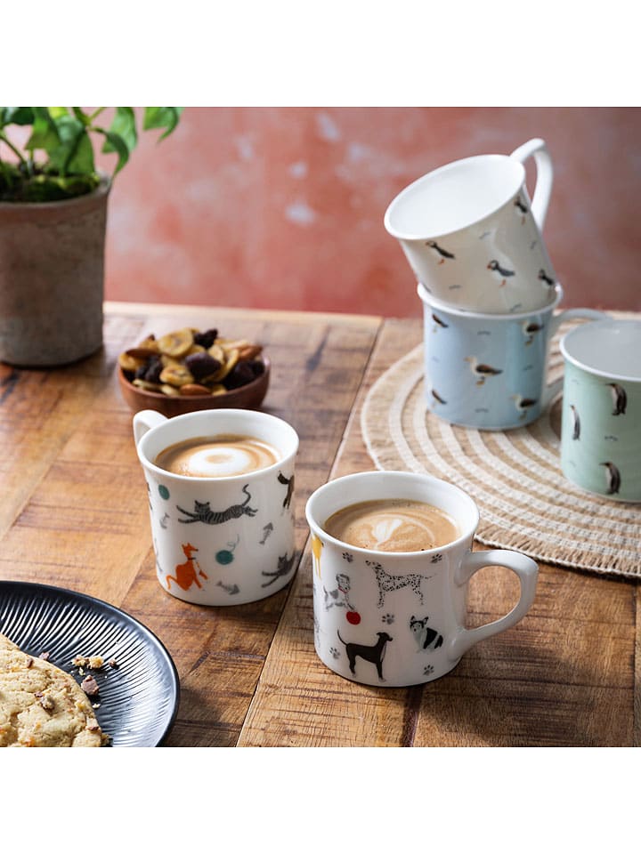 Mikasa 2er-Set: Kaffeetassen in Weiß/ Bunt - 300 ml günstig kaufen onesize