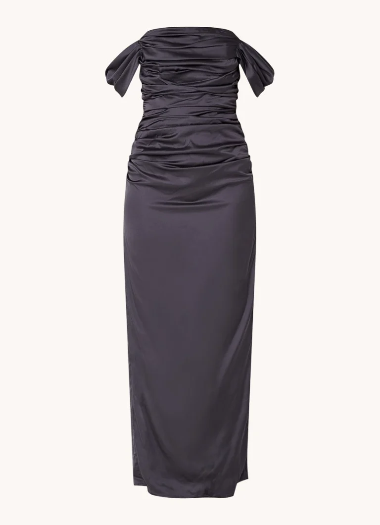 Chi Chi London satin maxi dress with pleat detail