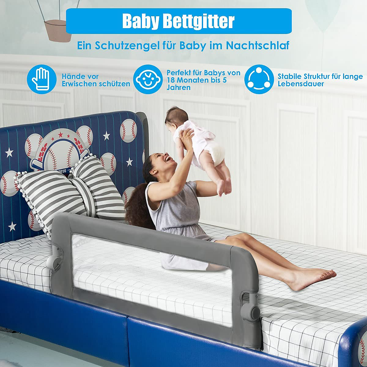 Bettschutzgitter klappbar 105 cm
