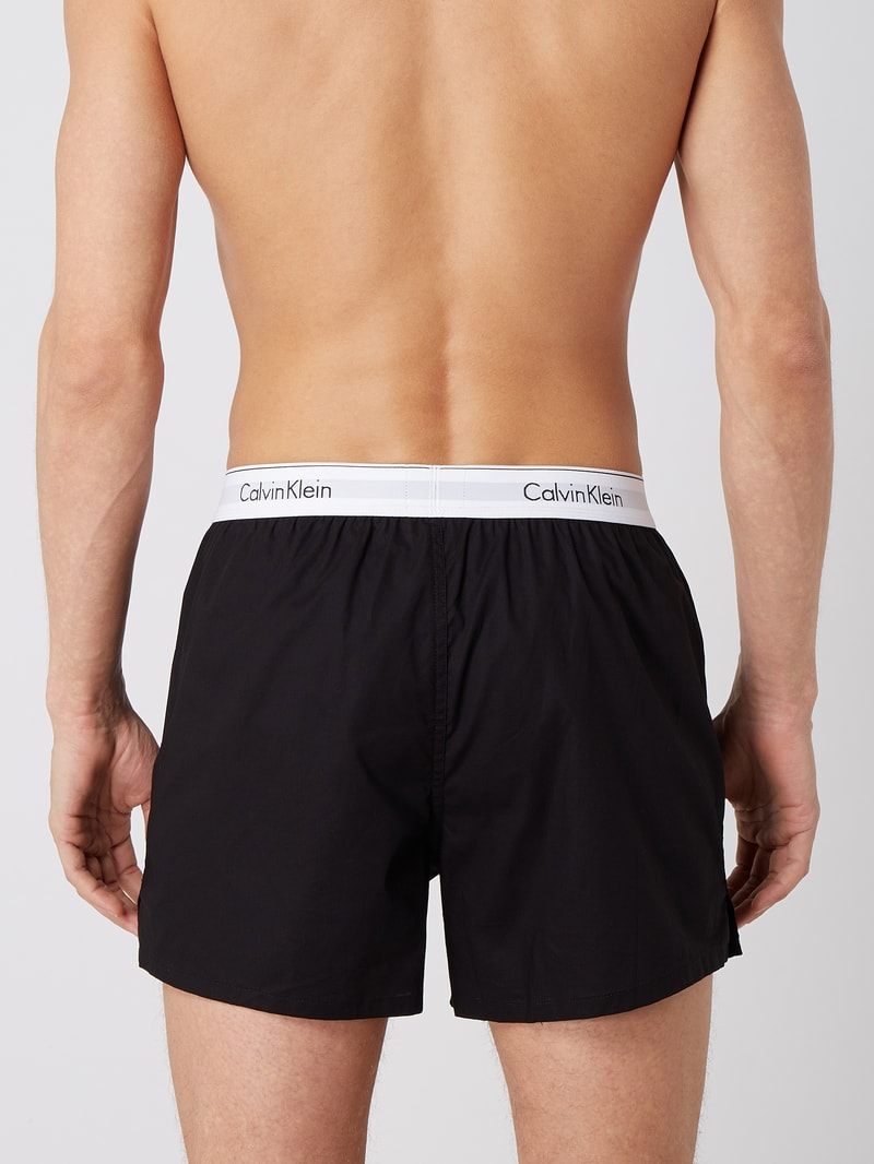 Slim Fit Boxershorts aus Baumwolle im 2er-Pack in schwarz