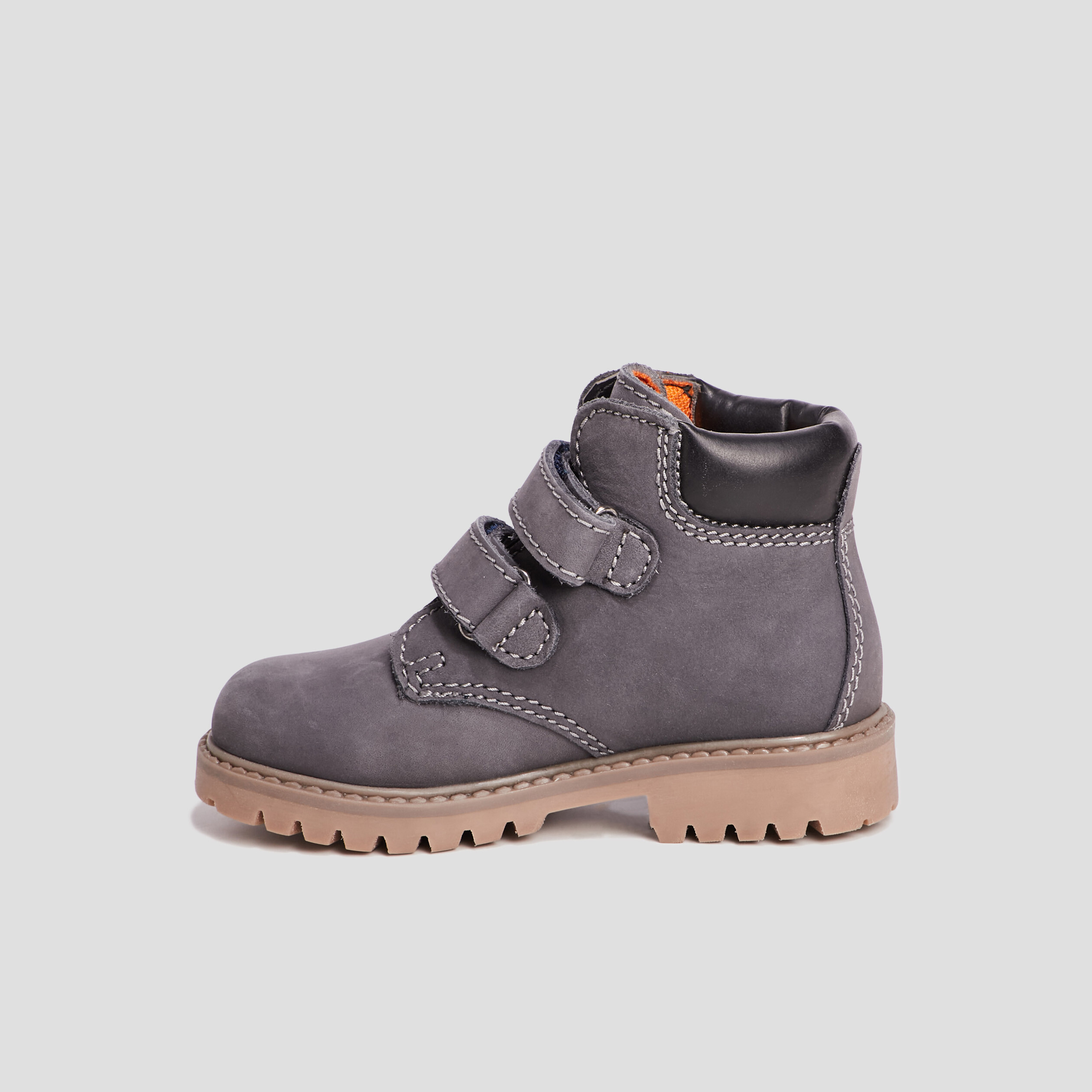 Bottines à scratchs en cuir bleu garçon | La Halle