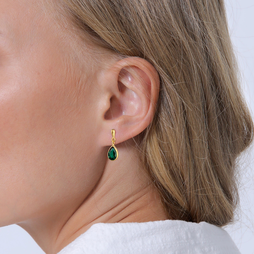 Elli PREMIUM Elli PREMIUM Boucles d'Oreilles Femmes Pendentif Goutte Quartz Vert en Argent Ste Boucles d'oreilles
