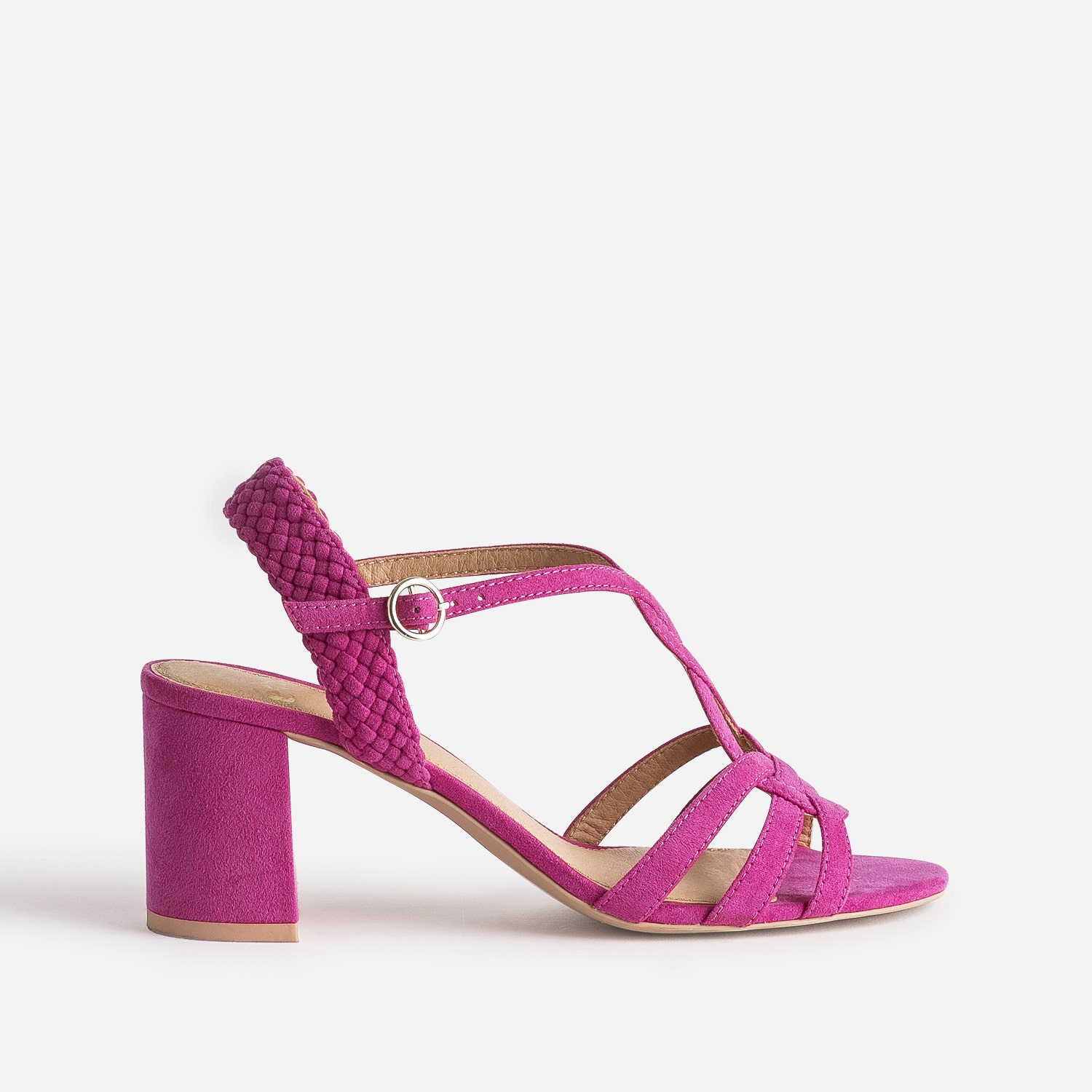 Sandale rose à brides entrelacées