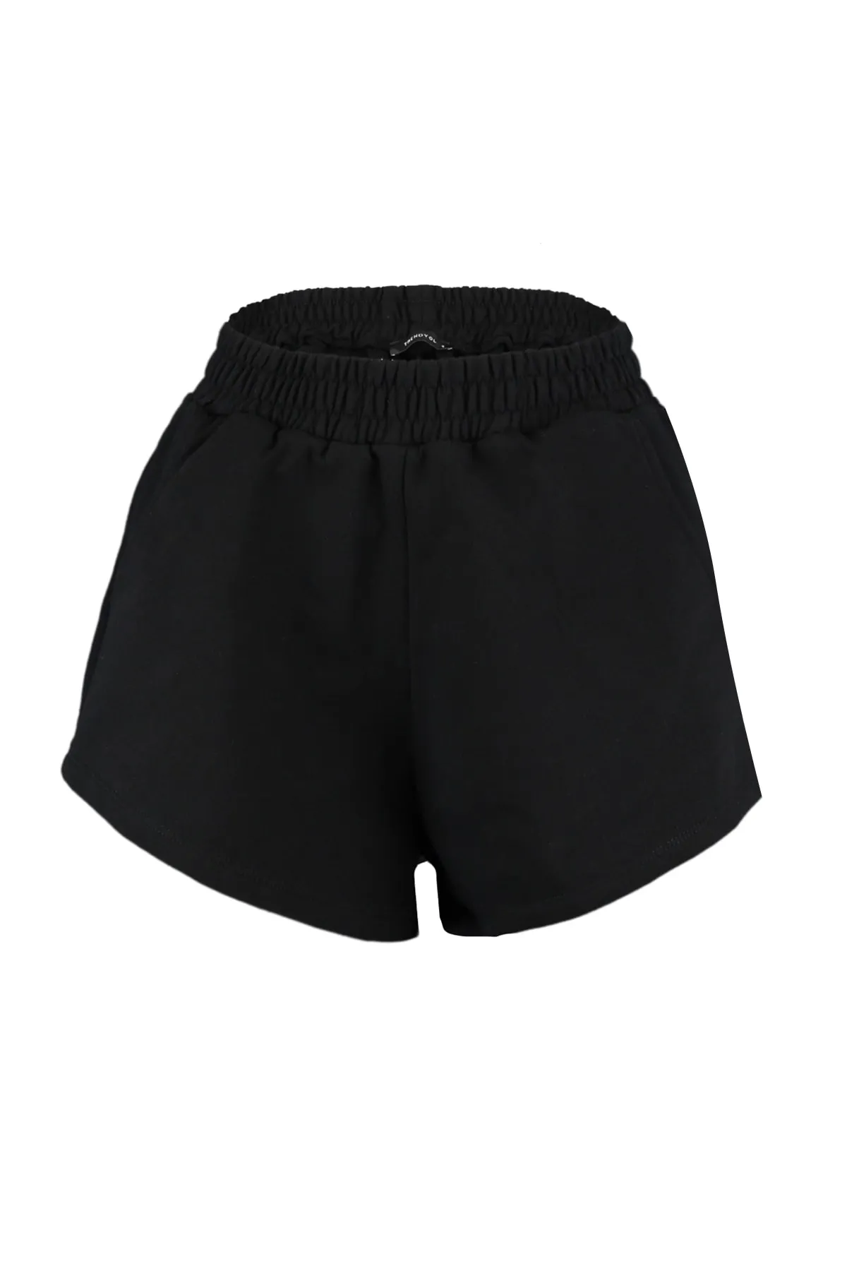 Trendyol Collection  Schwarze Stretch-Strickshorts mit hoher Taille TWOSS21SR0086