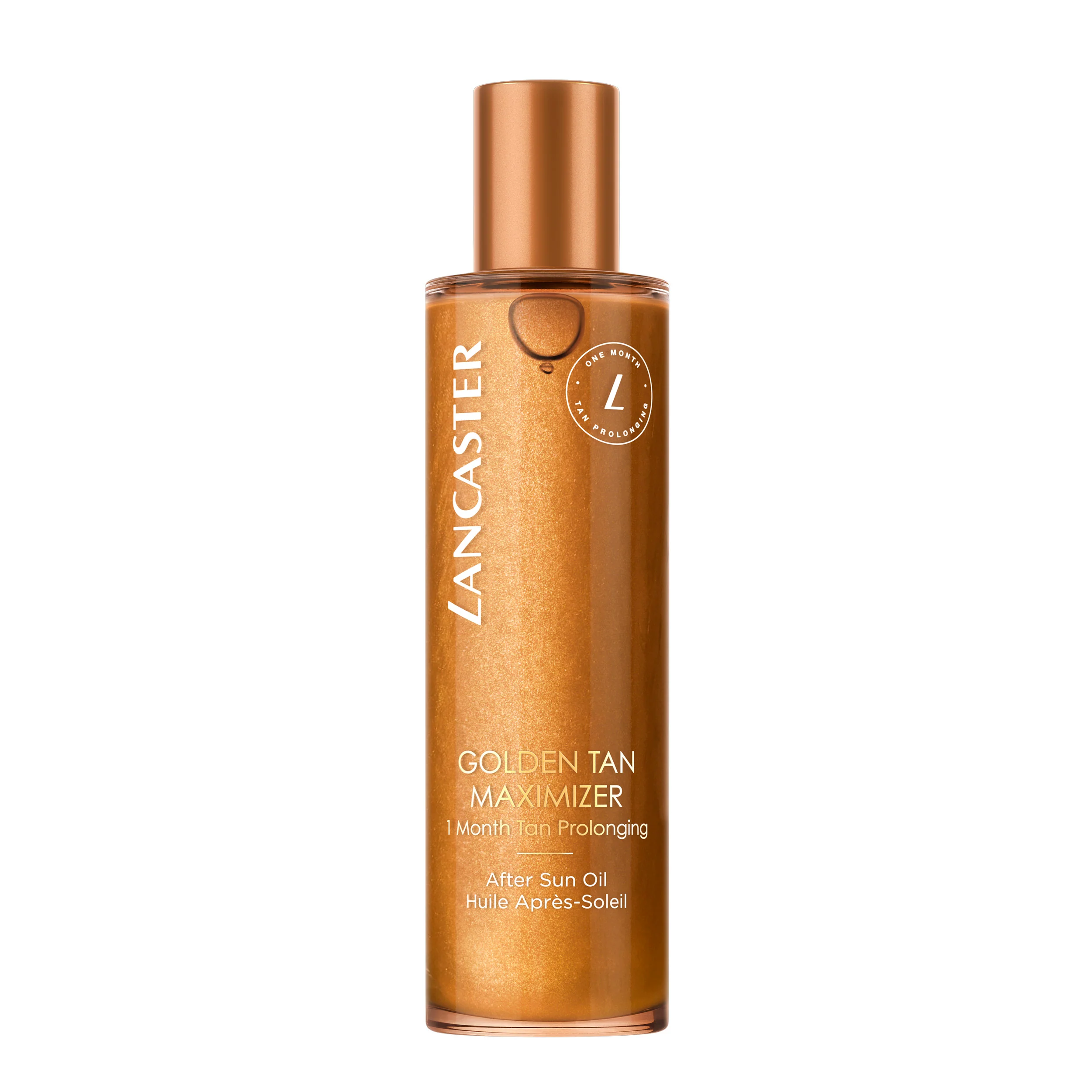 Aceite corporal potenciador del bronceado dorado para después del sol