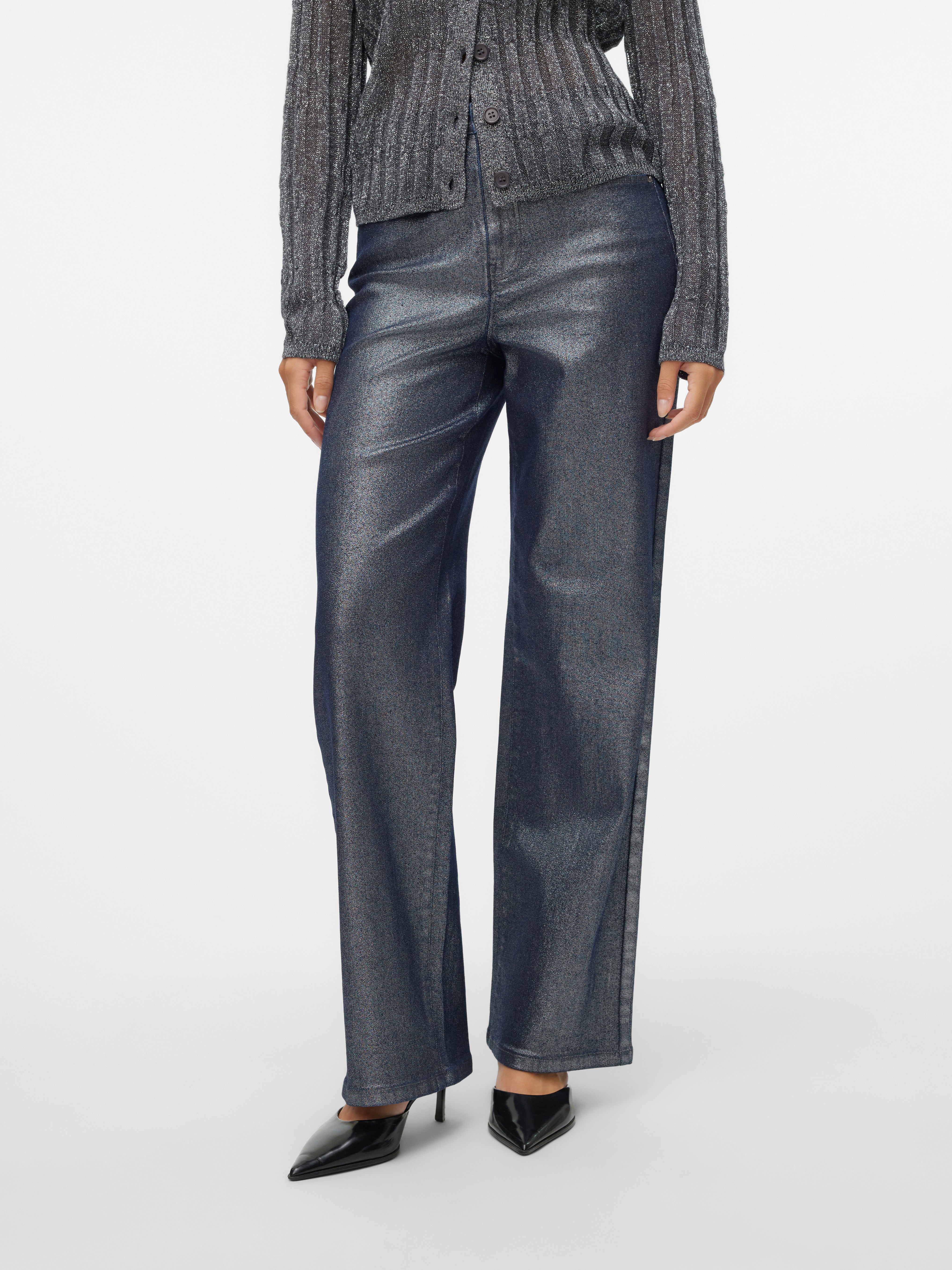VMTESSA Hohe Taille Weit geschnitten Jeans