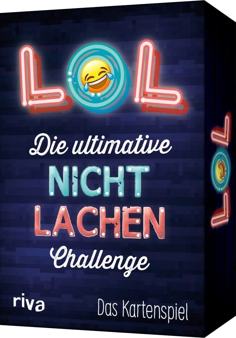 Riva Spielesammlung, LOL – Die ultimative Nicht-lachen-Challenge: Das Kartenspiel Witzen, Flachwitzen, Scherzfragen. Partyspiel Mann & Frau ab 8 Jahren, Gesellschaftsspiele Erwachsene & Kinder Kartenspiel Weihnachtsgeschenk