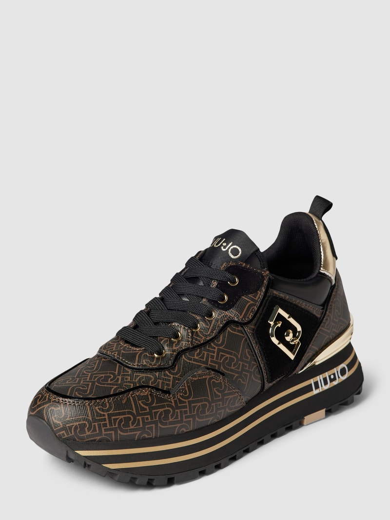 Sneaker mit Label-Applikation Modell 'MAXI WONDER' in dunkelbraun