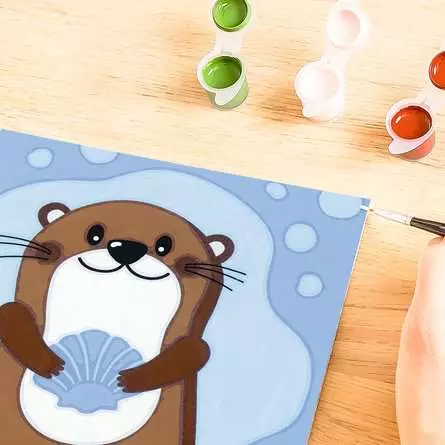 CreArt Fröhlicher Otter - Malen nach Zahlen für Kinder ab 7 Jahren