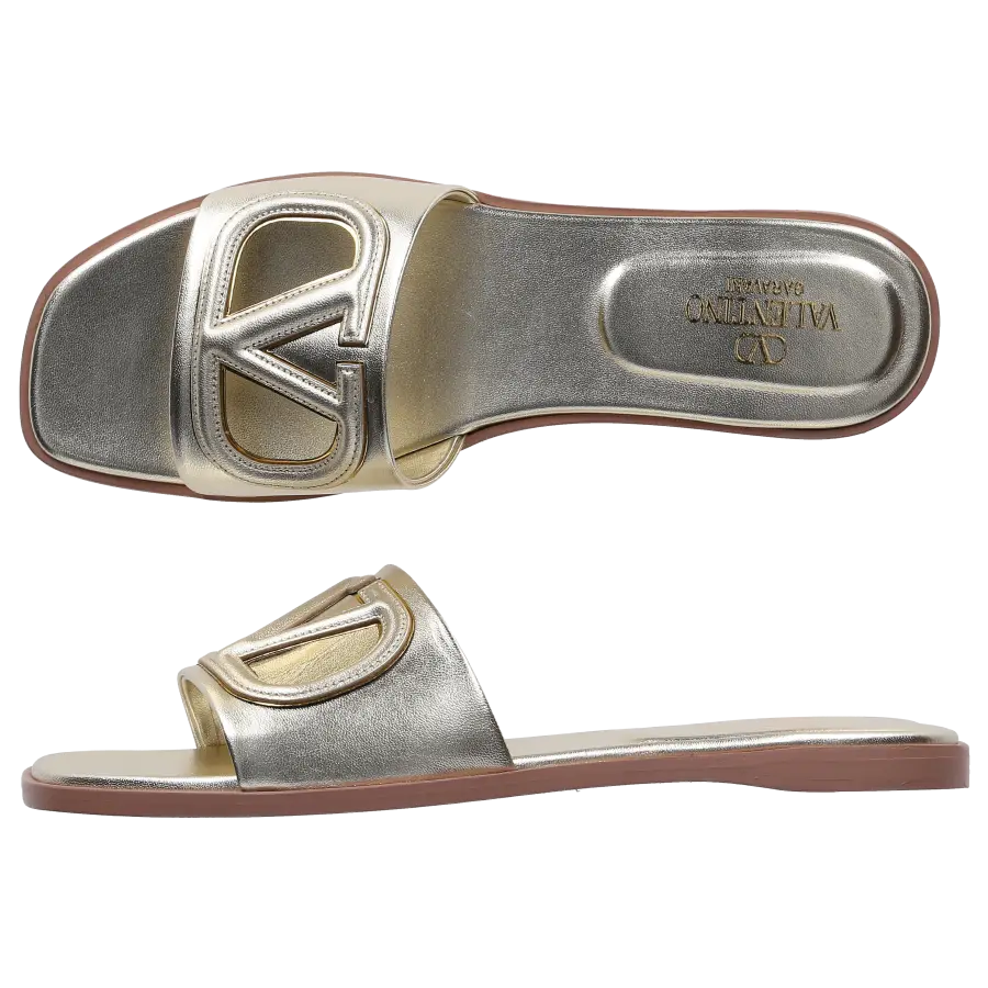 Valentino Garavani - Pantoletten VLOGO Nappaleder - gold