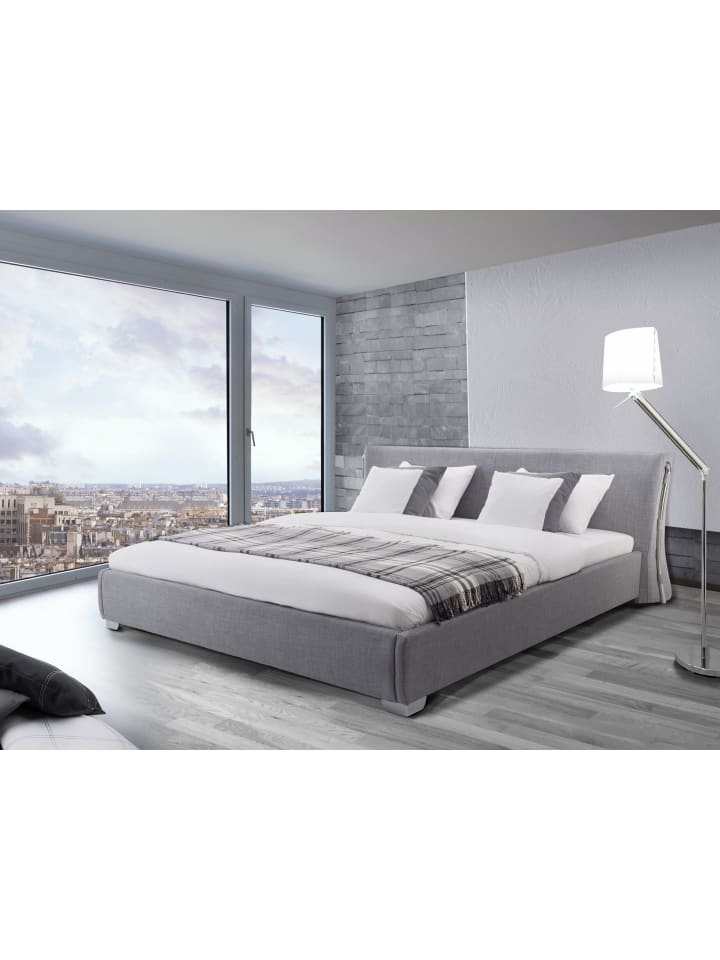 Beliani Doppelbett PARIS in Grau/Silber - (W) 175 x (H) 83 x (L) 228 cm günstig kaufen onesize