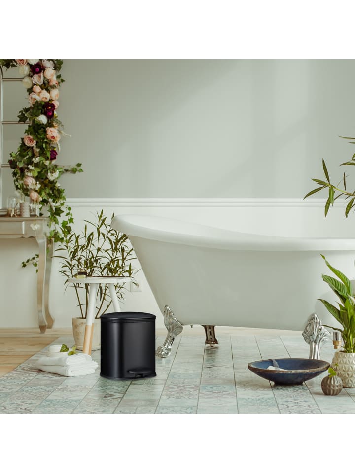 relaxdays Mülleimer Bad in Schwarz - 5 l günstig kaufen onesize
