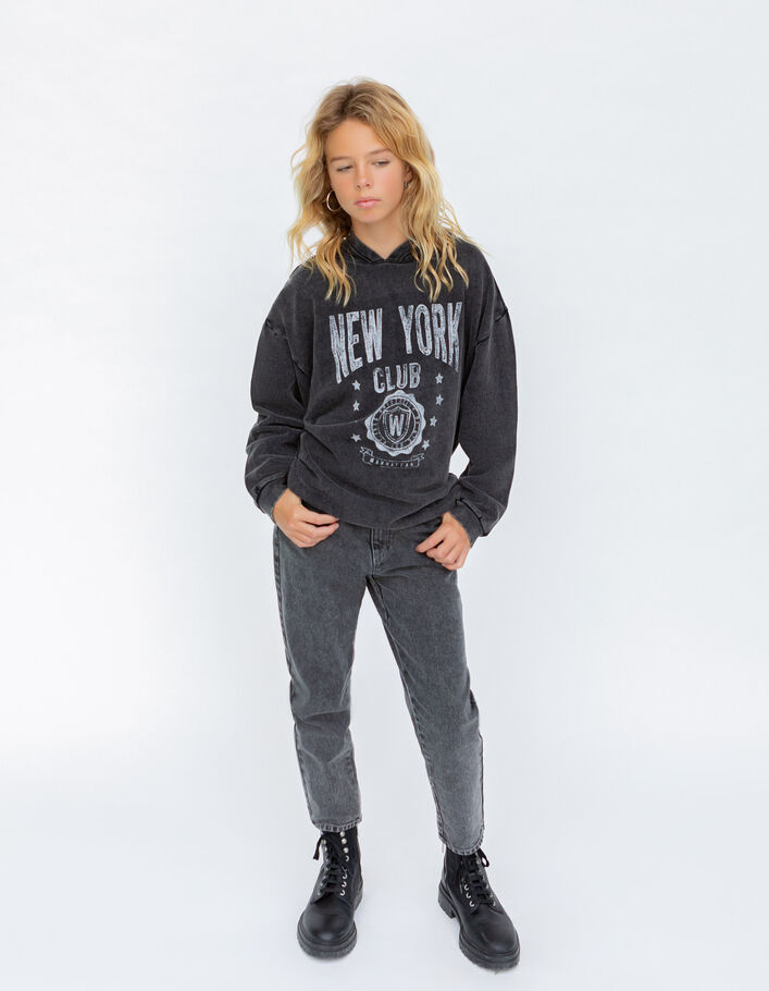 Sweat gris message typo et clous fille