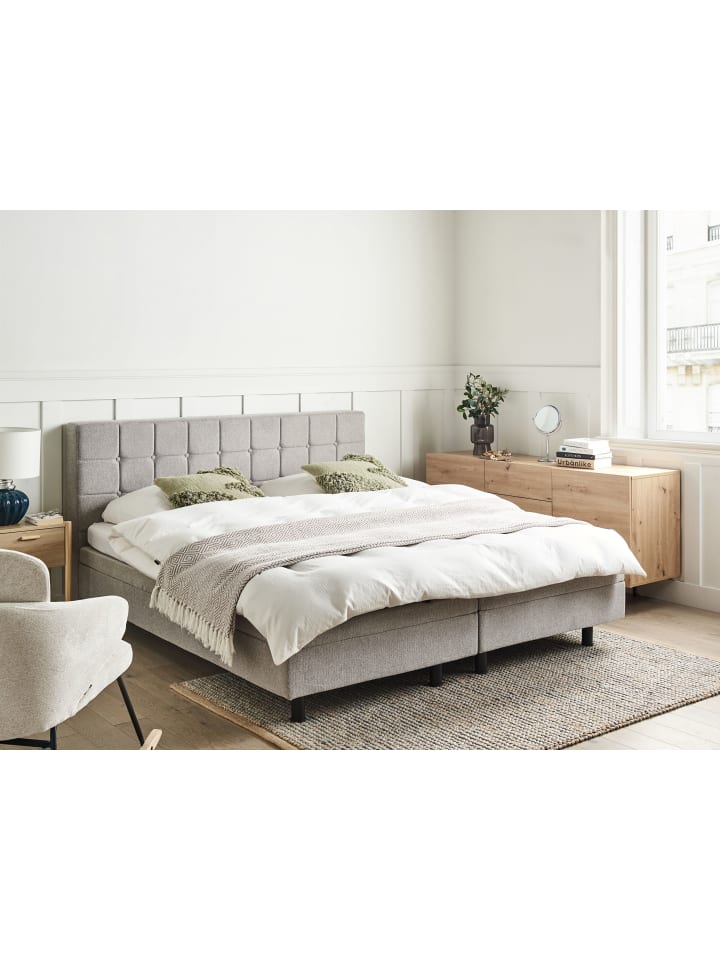 Beliani Doppelbett DUKE in Grau/Schwarz - (W) 181 x (H) 102 x (L) 216 cm günstig kaufen onesize