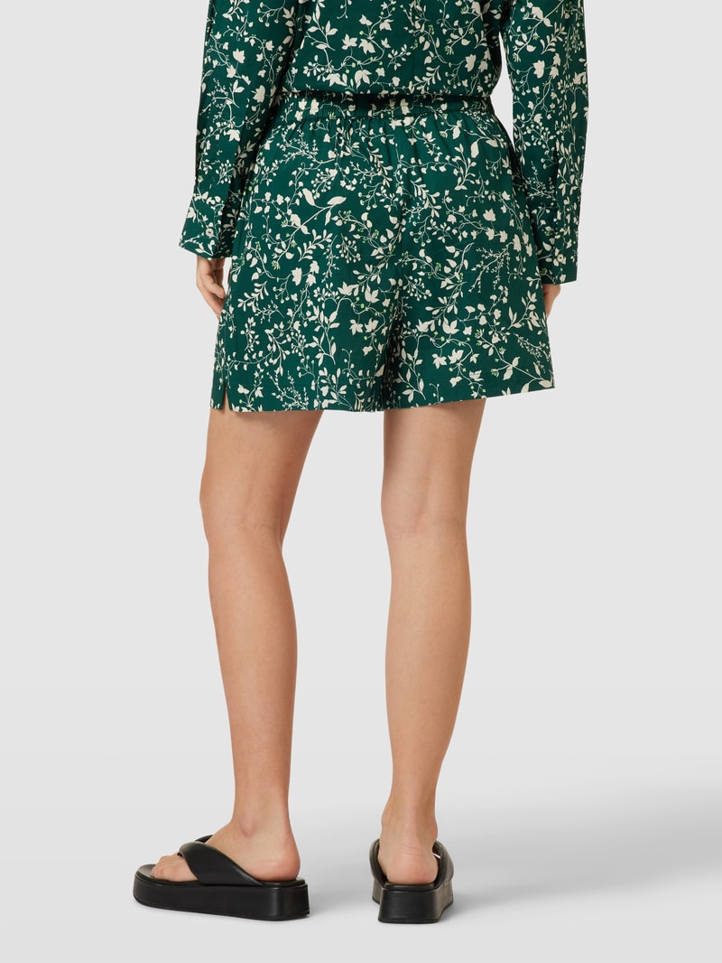 Shorts mit Allover-Print in dunkelgrün