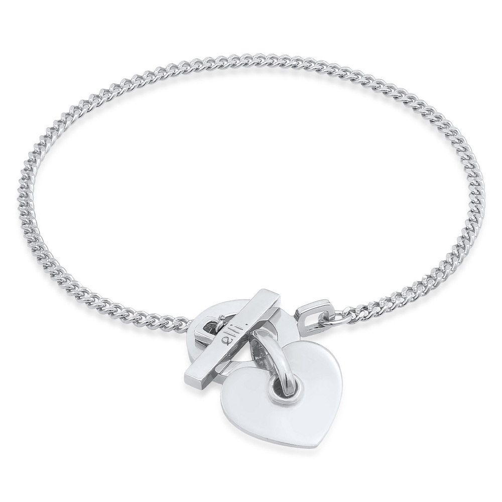 Elli PREMIUM Elli PREMIUM Bracelet Femmes Pendentif coeur moderne T-Bone en argent sterling 92 Bracelet