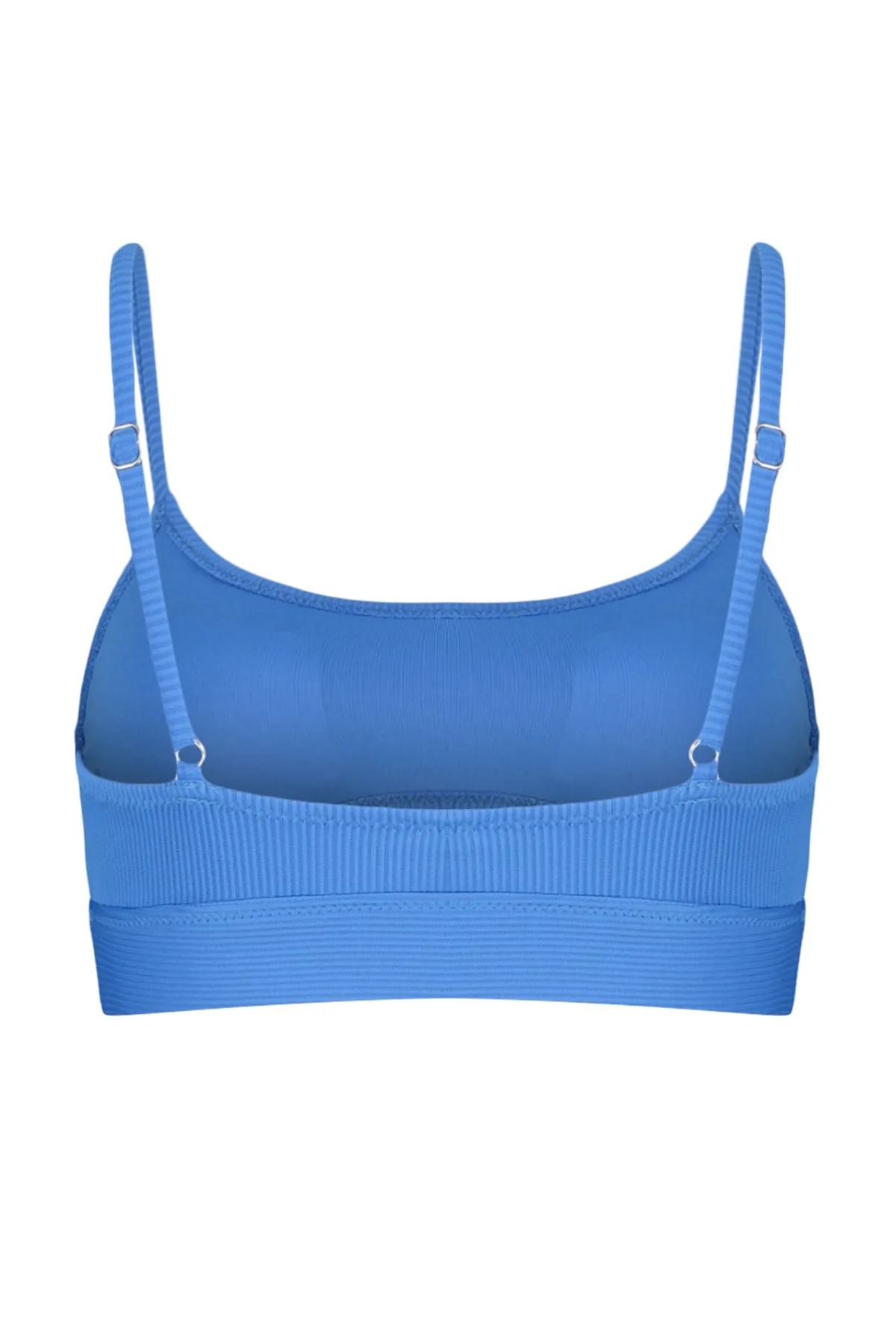 Trendyol Collection  Blaues strukturiertes Bikinioberteil mit Ausschnitten/Fenstern TBESS21BU0235