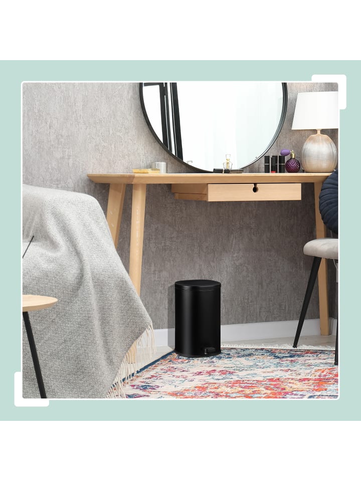relaxdays Mülleimer Bad in Schwarz - 5 l günstig kaufen onesize