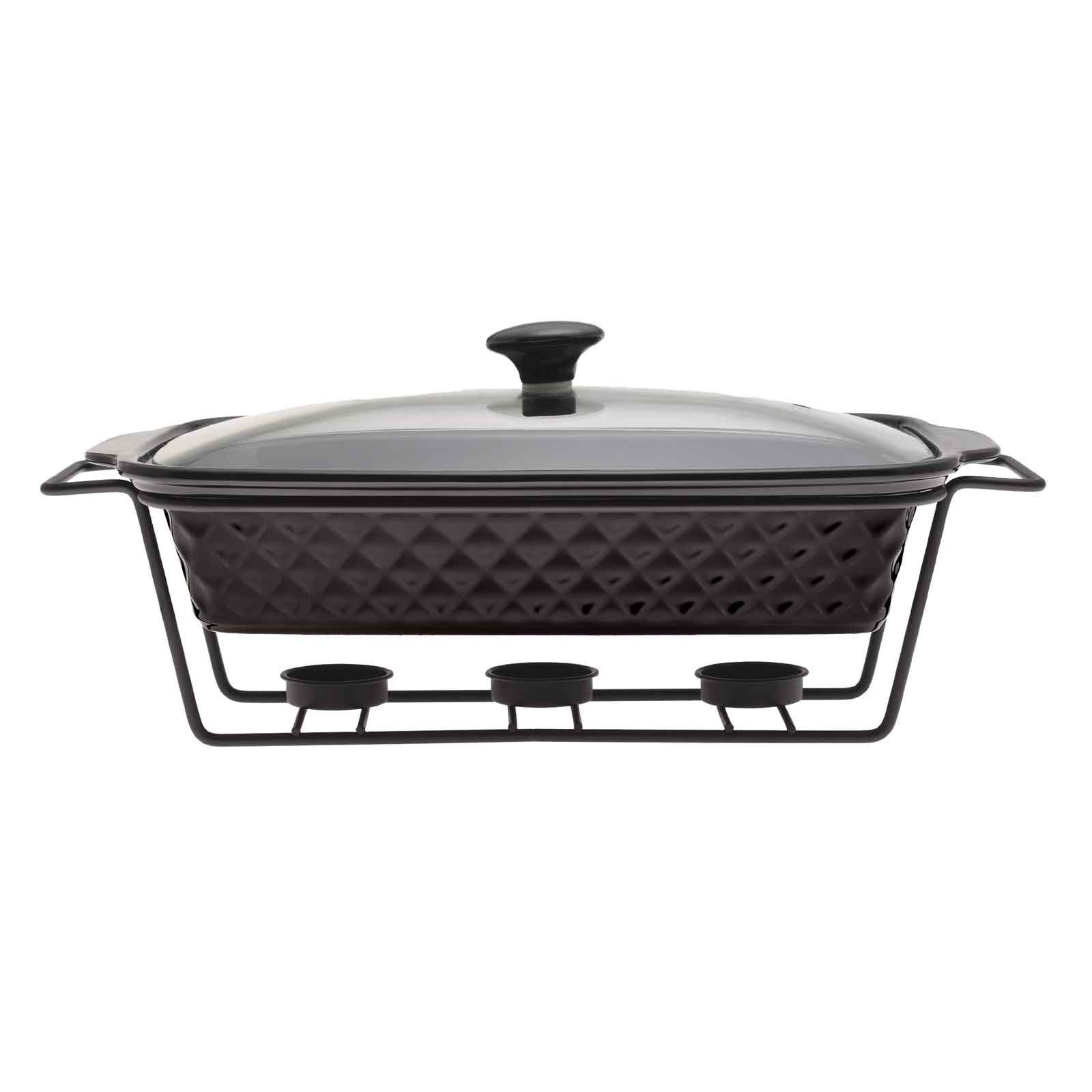 4BIG.fun Backform Speisenwärmer 3 L Wärmebehälter Chafing-Dish, (Keramik-Chafer Buffetwärmer)