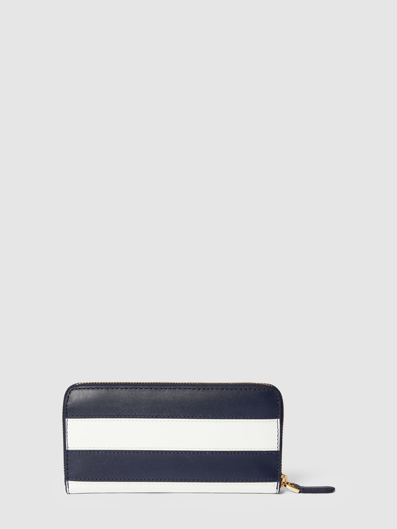 Portemonnaie mit Label-Detail in marineblau
