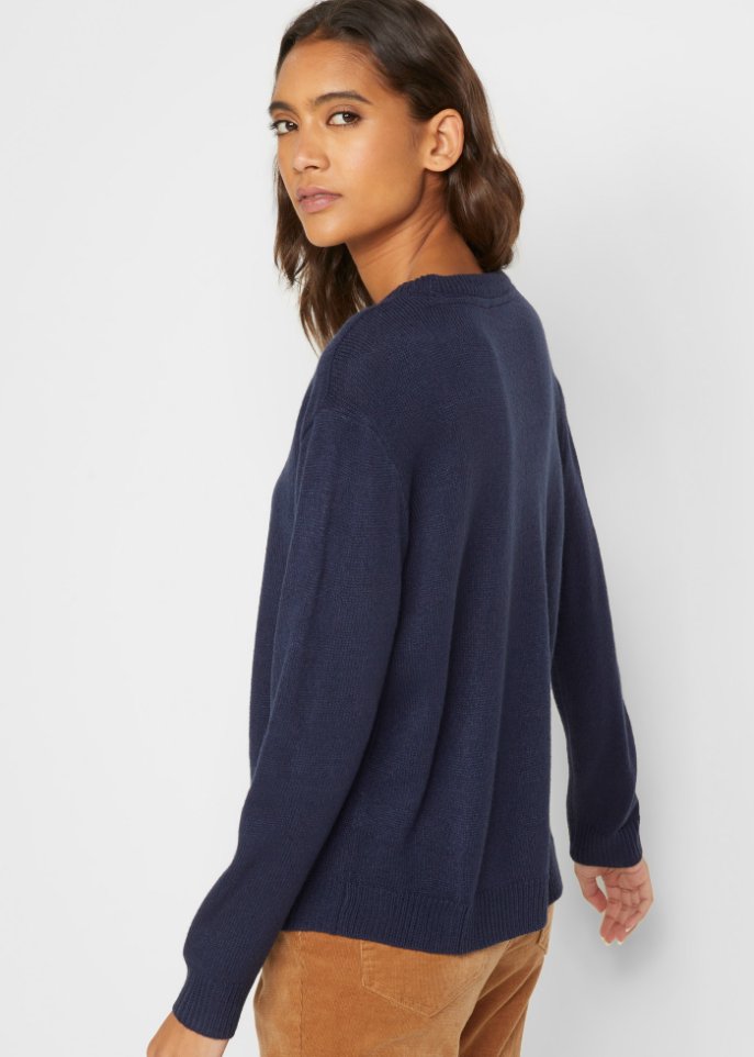 Strick-Pullover mit Rundhals-Ausschnitt