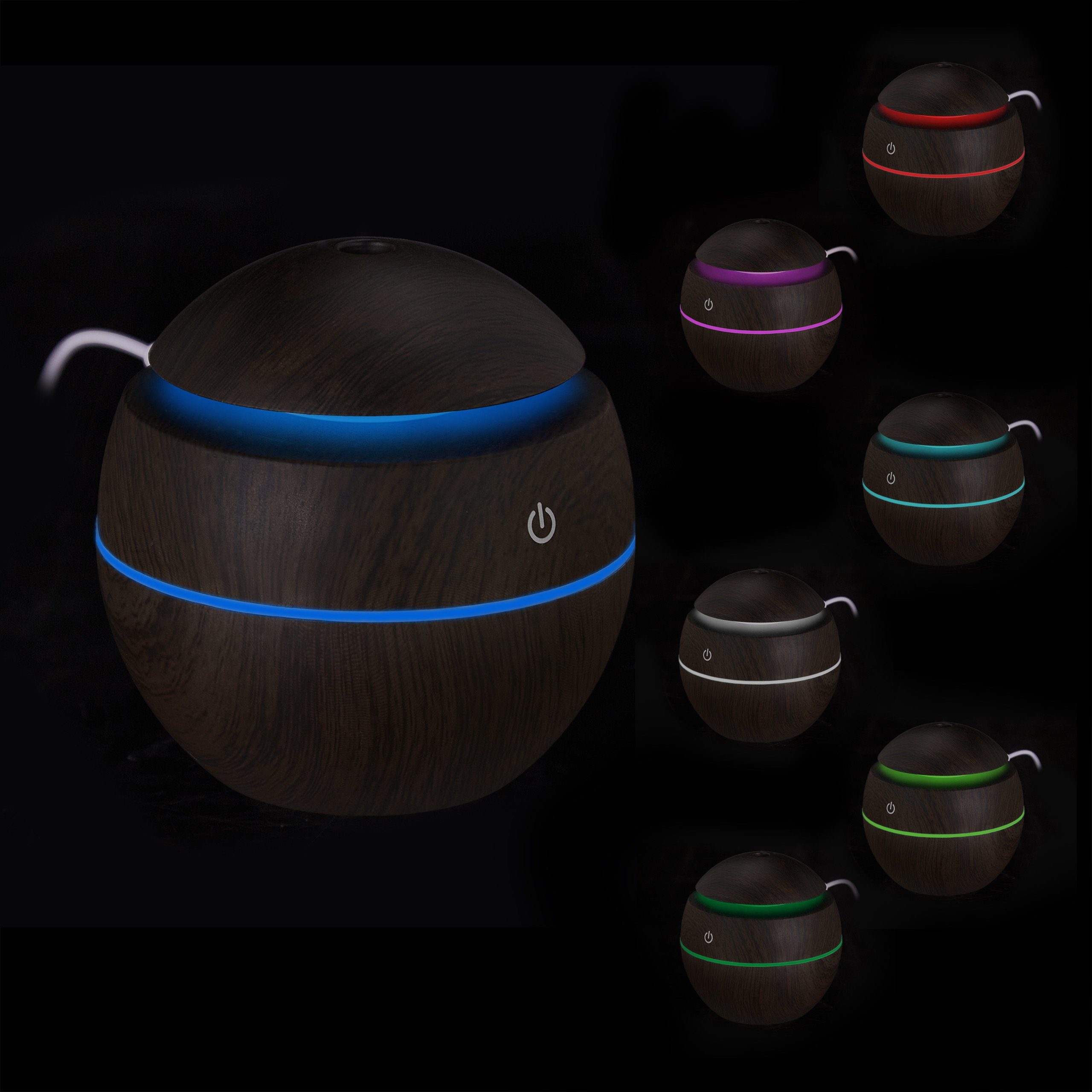 relaxdays Diffuser Aroma Diffuser Holzoptik, Dunkelbraun