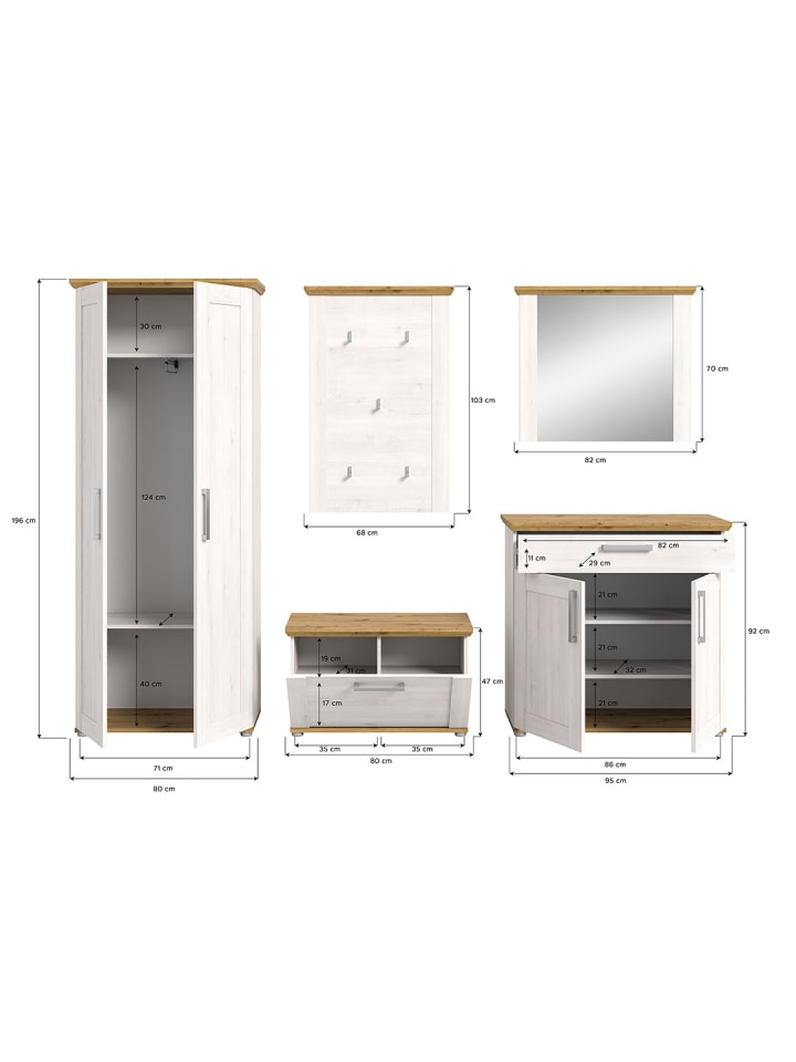 ebuy24 Garderobenmöbel Verona Lärche 276 x 37 cm günstig kaufen onesize