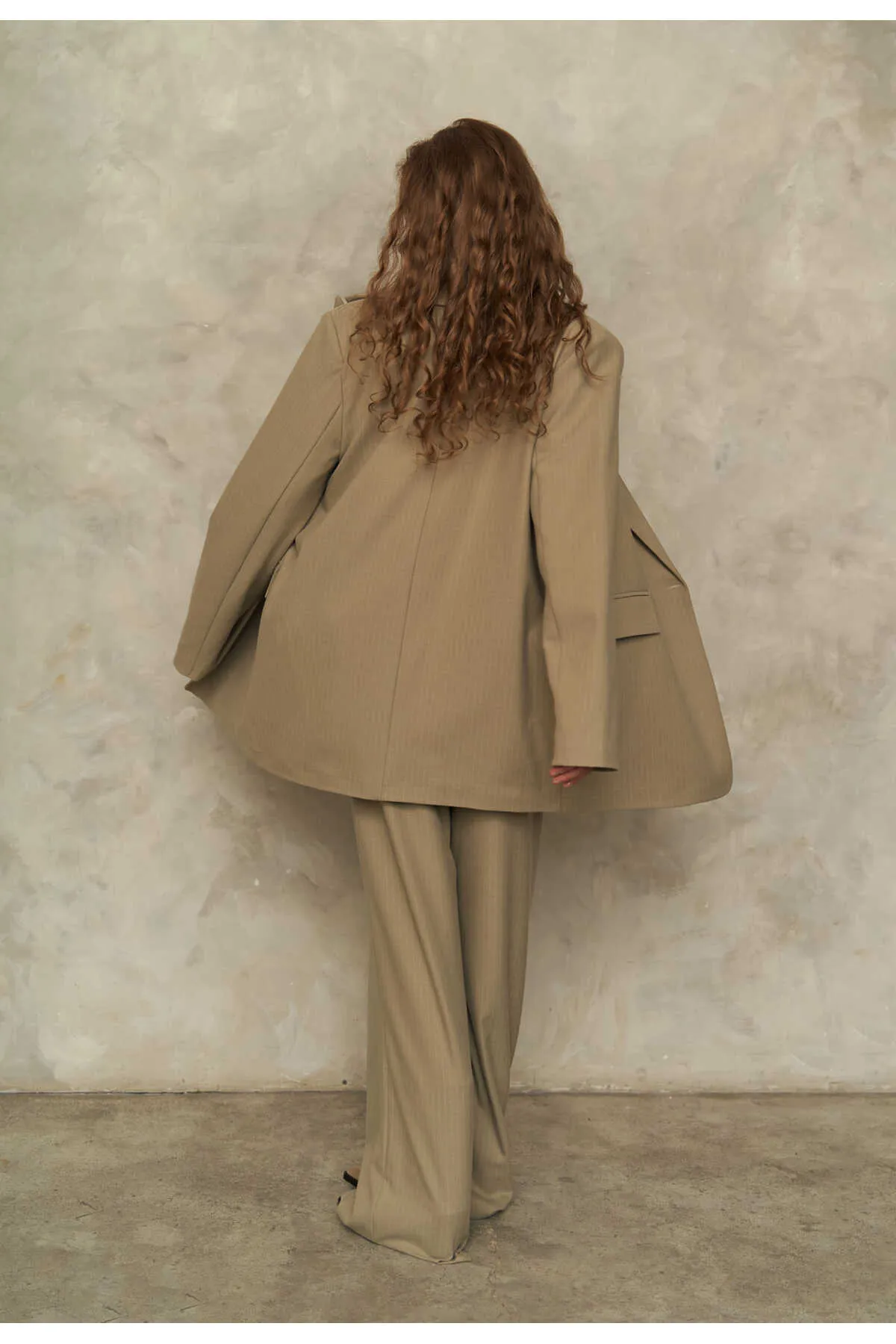 MAİ COLLECTİON  Rosali Olivgrünes Dreifach-Blazer-Jacken-Set