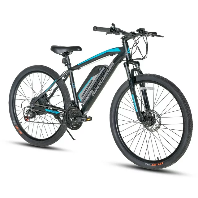 Hiland Rockshark Electric Bike Electric Mountain Bike Aluminum 26/27.5 inch 350W 20MPH Adults E-Bike Shimano 21 Speed Disc Brake Suspension Fork with 36V 10.4Ah Removable Battery