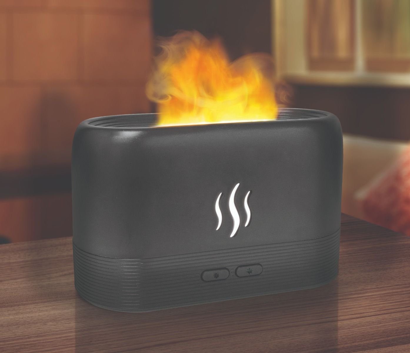 Orange-Planet Diffuser Aroma Diffuser Vernebler Luftbefeuchter mit Flammen Effekt Timer