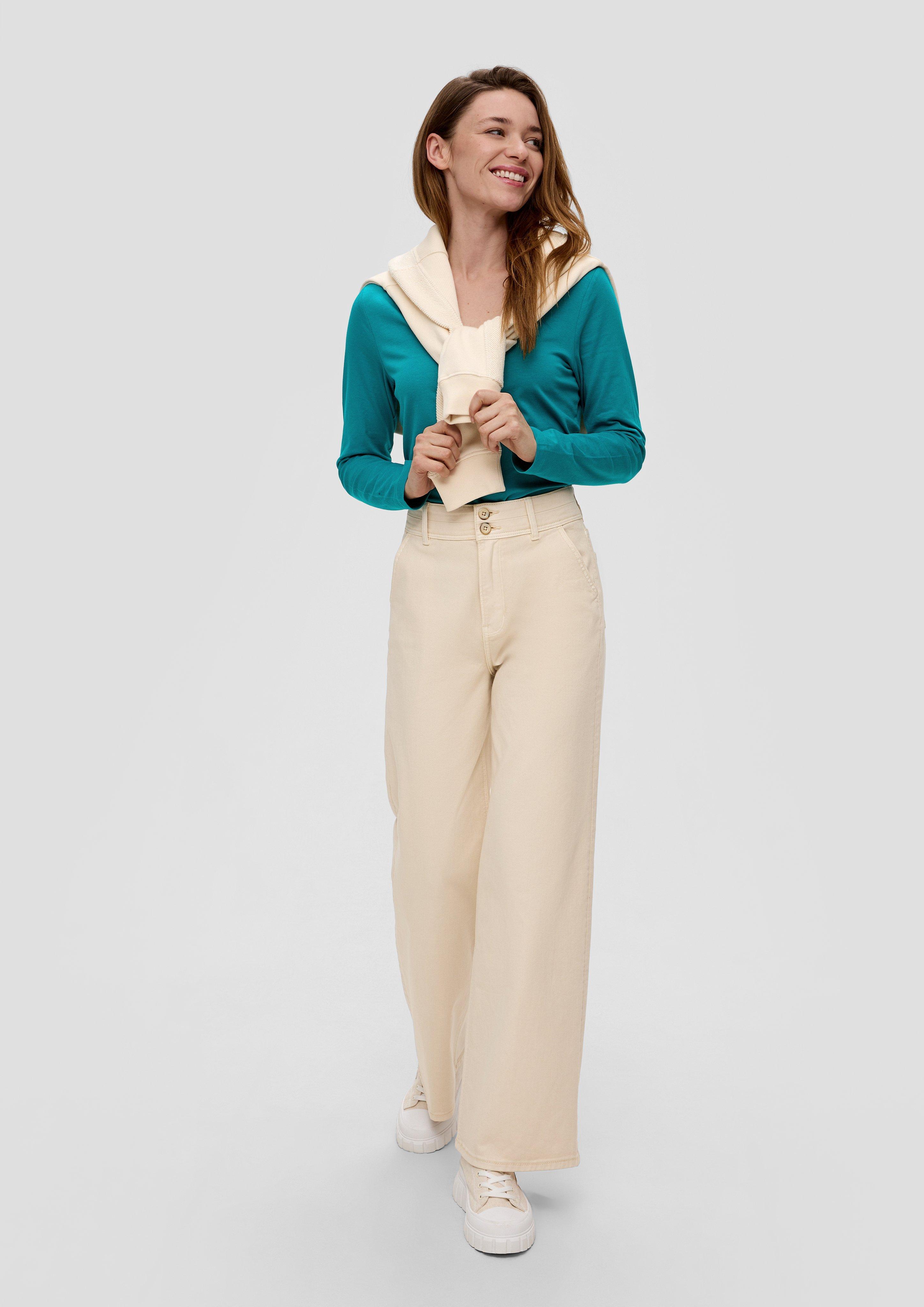 Langarmshirt mit tiefem Rundhalsausschnitt  2141909-6680
