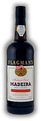 Flagman's Medium Sweet 0,75 Liter Flagman's Medium Sweet 0,75 Liter Ein klassischer halbsüßer, würziger Madeira. 0,75	 Liter - Vol 19%