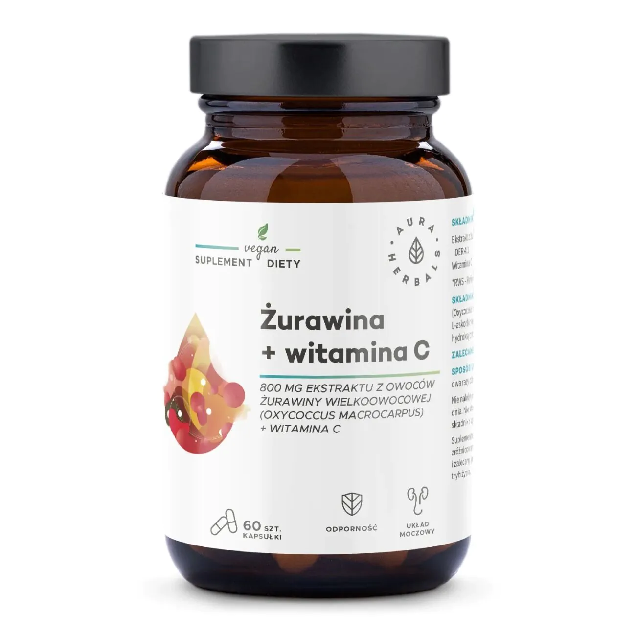 Aura Herbals Brusnica 800 mg + Vitamin C kapsule