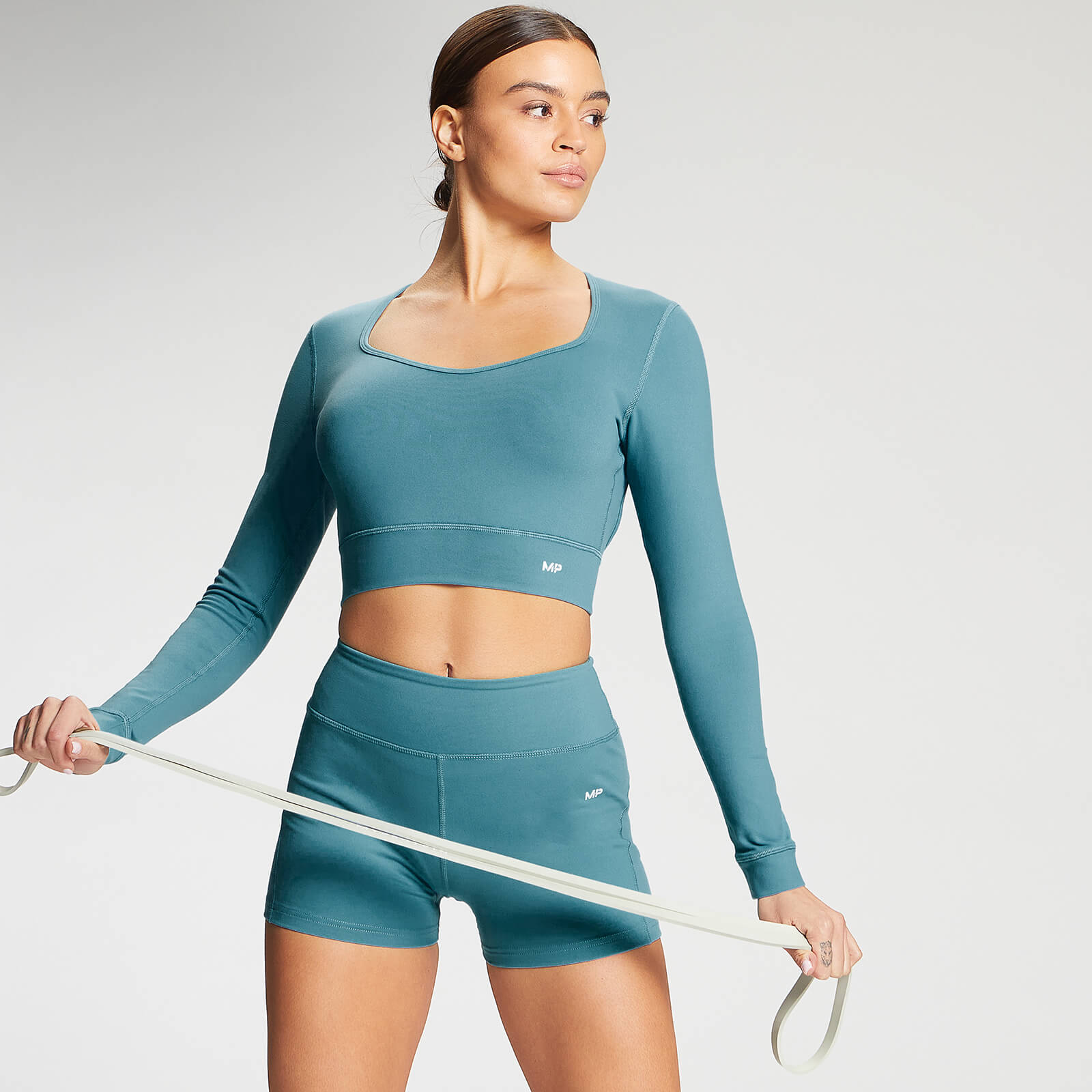 Crop top à dos ouvert MP Power pour femmes – Bleu océan