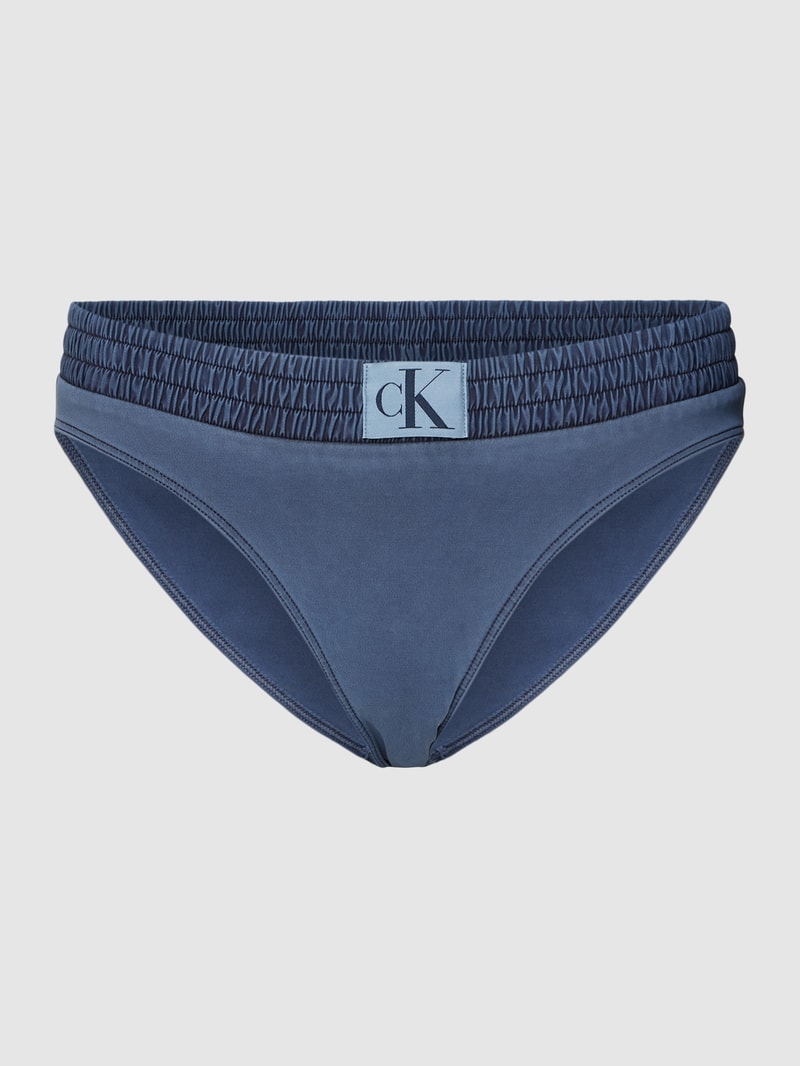 Bikini-Slip mit Label-Detail in hellblau