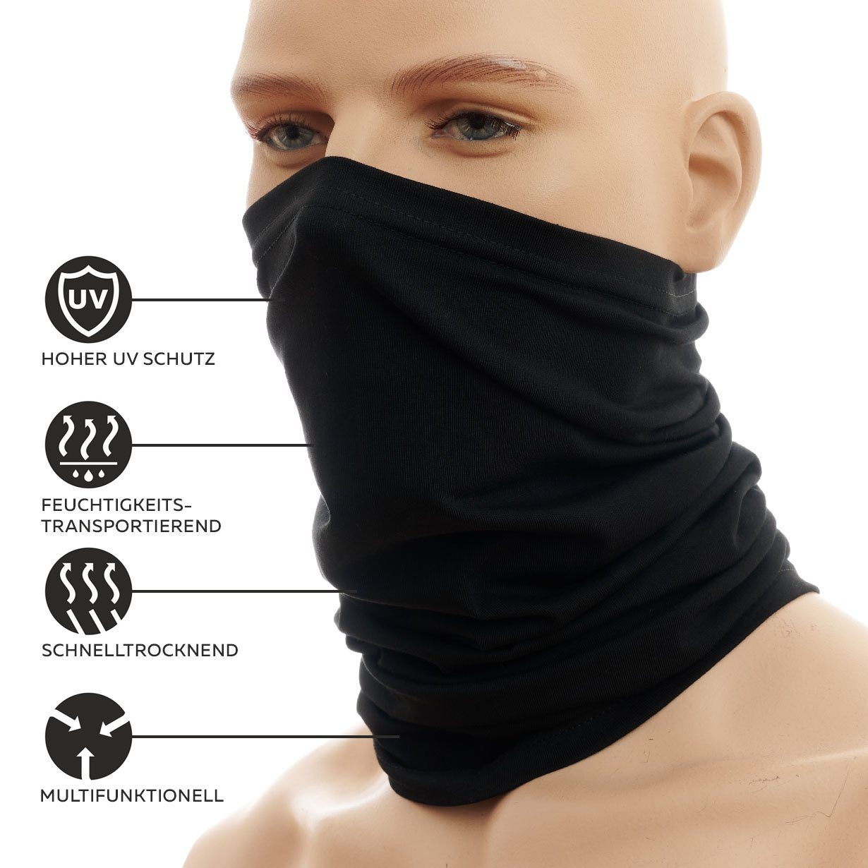 Hilltop Multifunktionstuch Halstuch aus Baumwolle, Schlauchtuch, Bandana, Geschenk