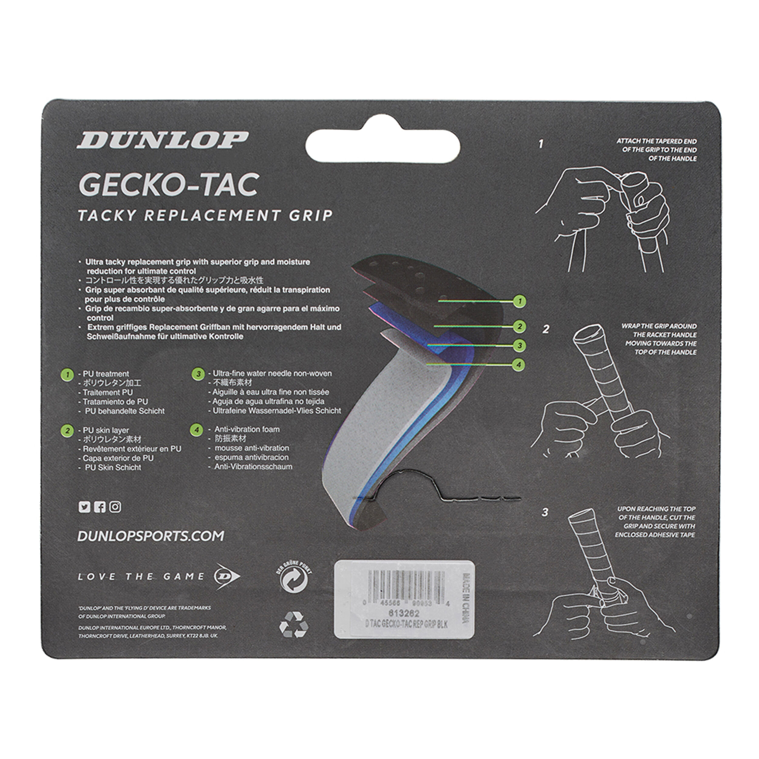 Gecko-Tac Replacement Grip 1er Pack - Schwarz