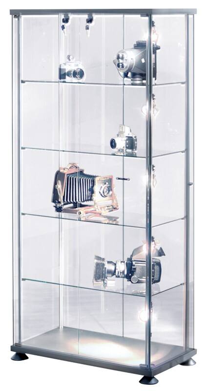 Kerkmann Vitrine Expoline Silber 850 x 425 x 1.800 mm