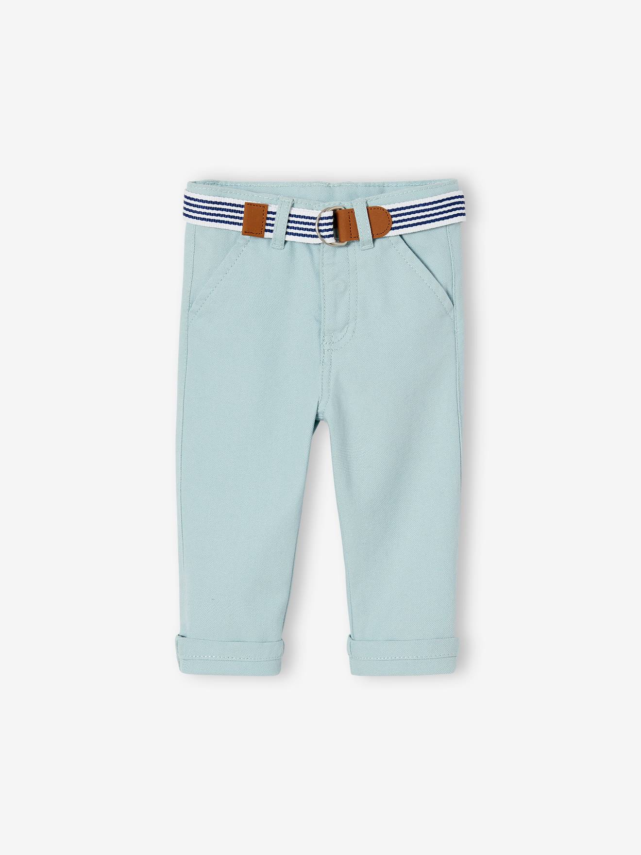 Vertbaudet Festliches Baby-Set: Hose mit Gürtel, Hemd & Fliege - weiß