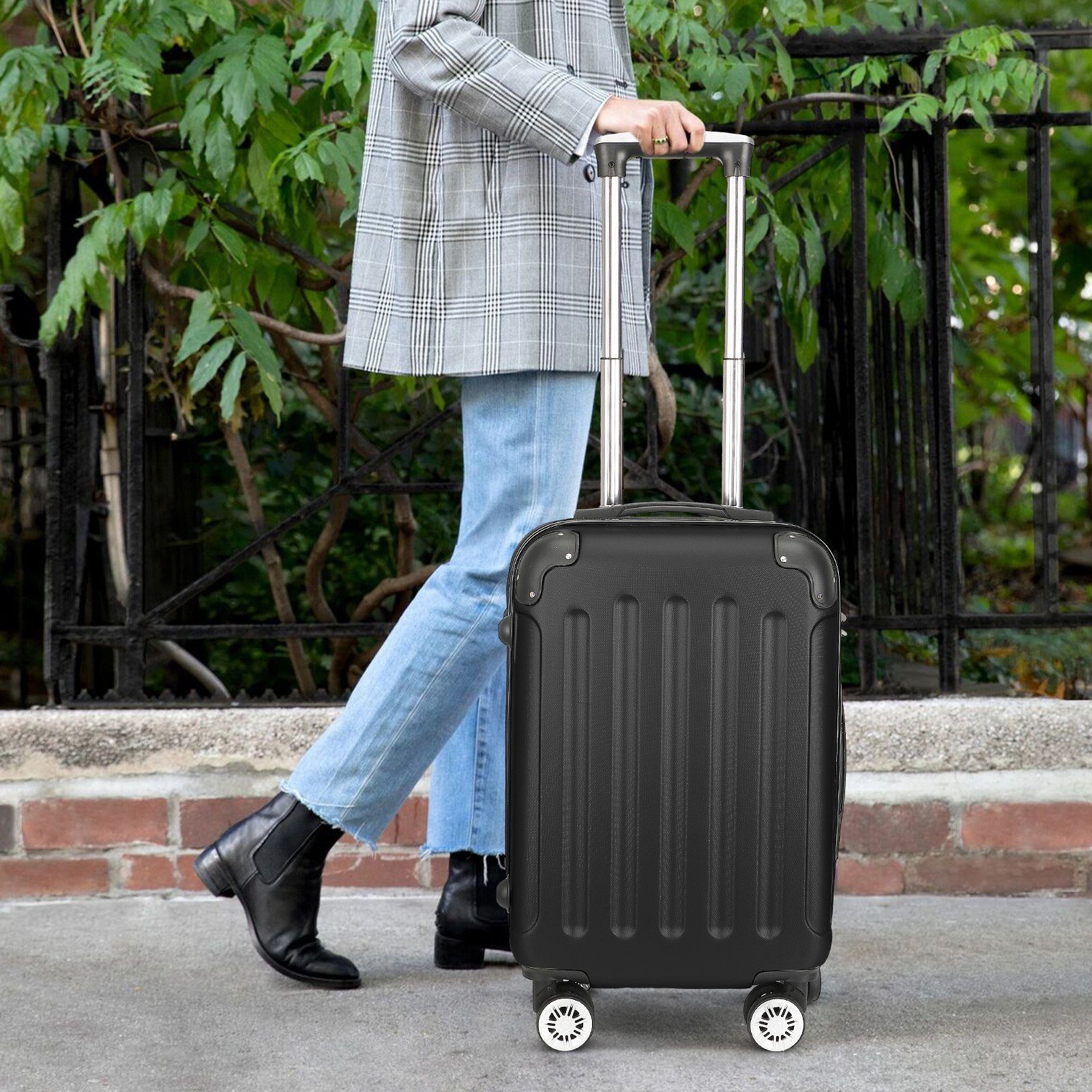 SEEZSSA Trolleyset Hartschalenkofferset Koffer&Trolleys 3 Teilig Hartschale Reisekoffer, 3 Größen Handgepäck/Mittel/Groß Teleskopgriff Gepäck Koffer Trolley