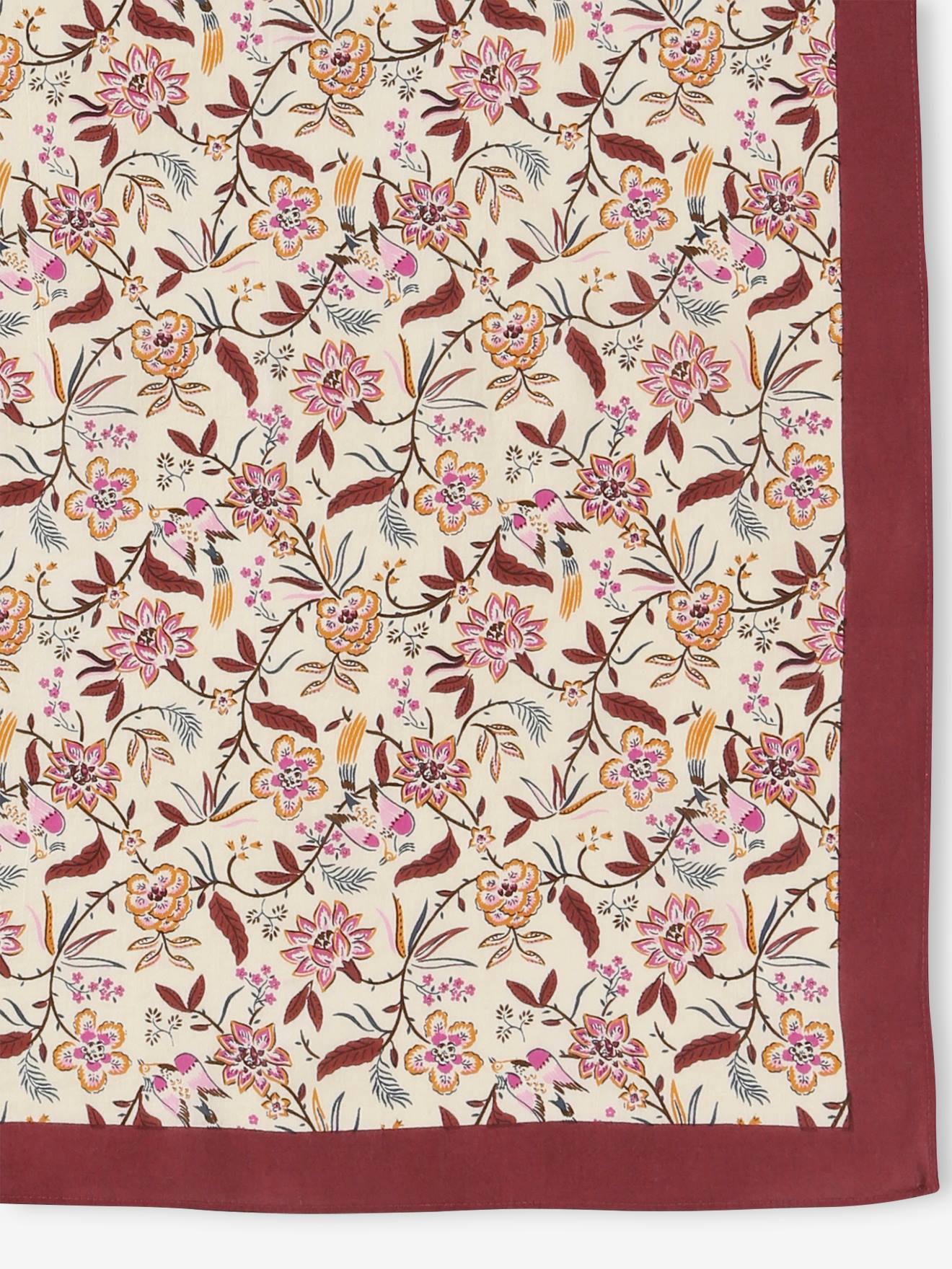 Foulard fleuri personnalisable fille mauve