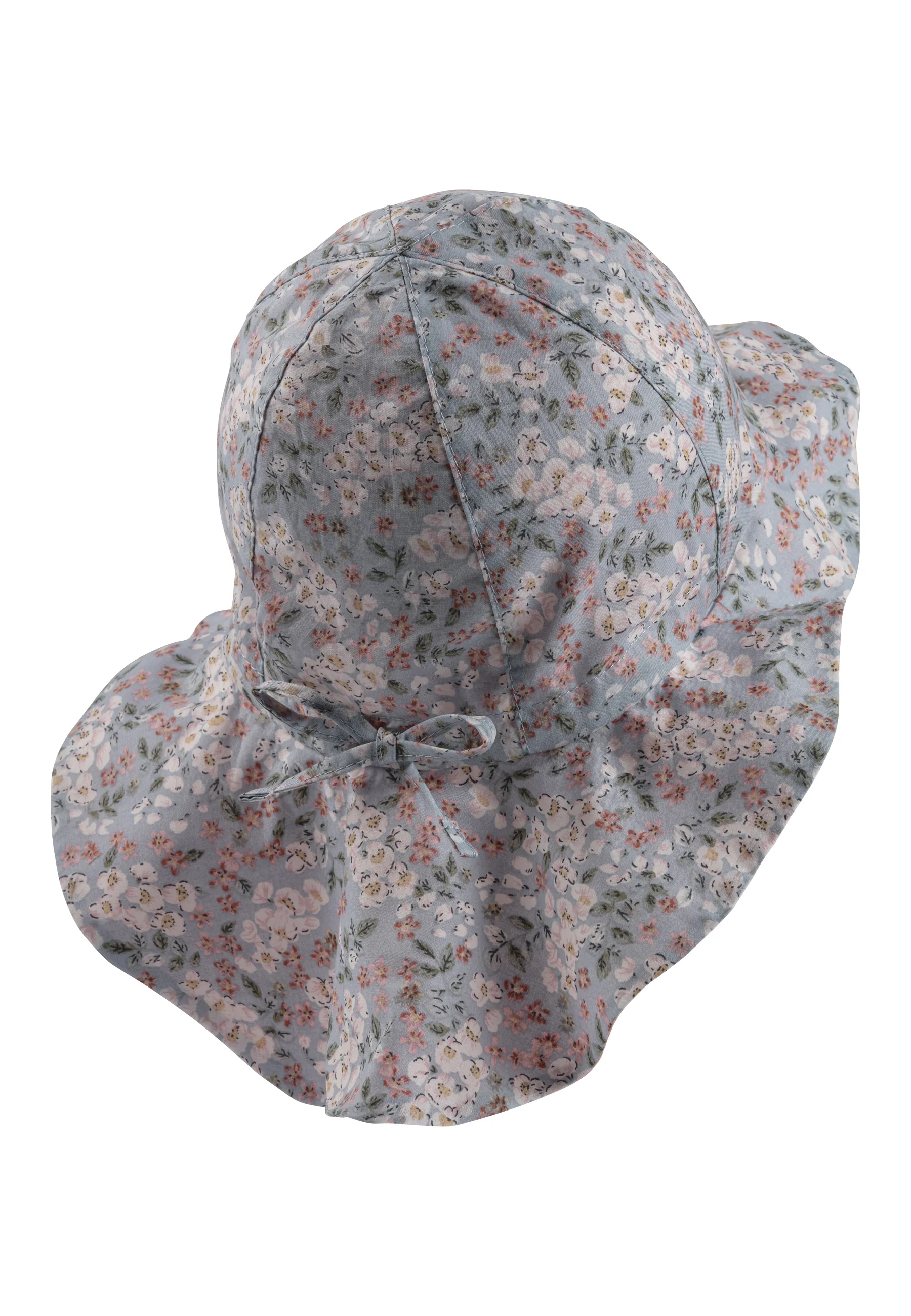 Sonnenhut mit Millefleurs-Muster in grün oder blau