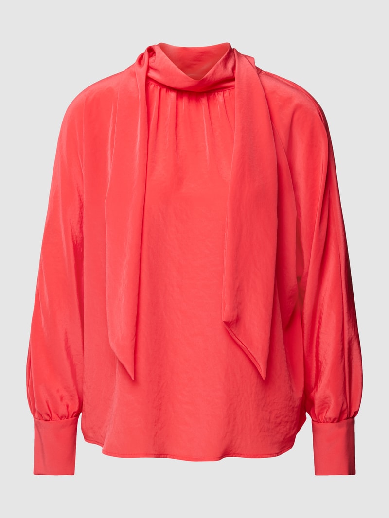 Bluse mit Schal-Element in rot